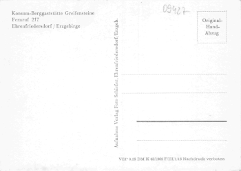 Ehrenfriedersdorf Konsum Gaststätte Greifensteine * 1964