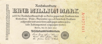 Eine Million Mark Reichsbanknote 25. Juli 1923 RO92a DEU-104a 