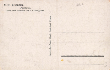 Eisenach Marktplatz Künstlerkarte K. Lindegreen * um 1915