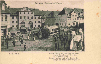 Eisleben der erste Elektische Wagen (Tramm) * um 1910
