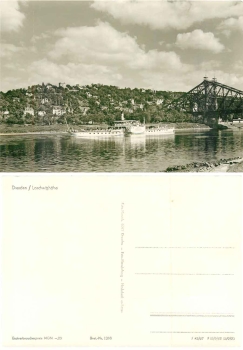Elbe steamer "Freundschaft - Přátelství" in front of Dresden Loschwitz *1965 Hanich1288