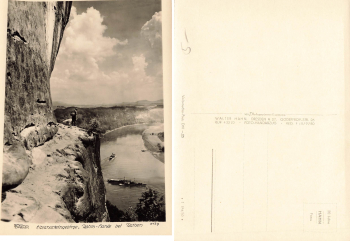 Elbsandsteingebirge Rahm-Hanke bei Rathen Kletterfelsen * 1959 ​​​​​​​Verlag Hahn-Foto3179