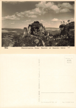 Elbsandsteingebirge Vorderes Raubschloss Wächter Kletterfelsen * 1962 ​​​​​​​Verlag Hahn-Foto2072