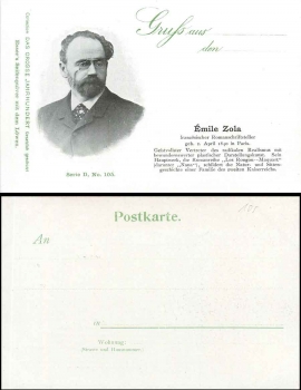 Emile Zola writer Series D No. 105 * ca. 1900