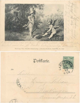 Angel with bow and arrow Amor artist card 5640 o 24.6.1899