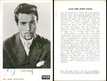 Erwin Strahl, with original autograph