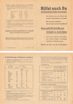 Ore mining Saxony leaflet for recruiting workers 1949 A5 folded 4 pages