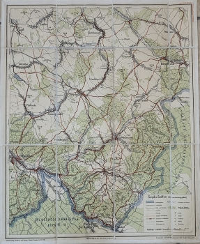 Erzgebirge Sayda Seiffen Schwartenberggebiet Wanderkarte 1951