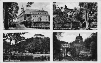Erzgebirge Schloss Augustusburg Lichtenwalde Sachsenburg Kriebstein o 1935
