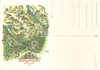 Alfred Hoppe 8041/1 Erzgebirge western part IV artist card * 1970
