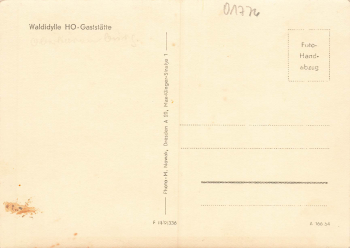 01773 Waldidylle Altenberg Erzgebirge Gaststaette * 1954