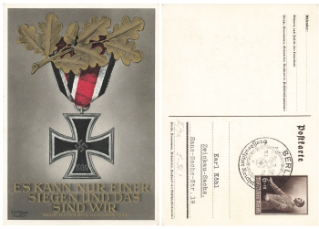 Only one can win... Postal stationery artist card Gottfried Klein special stamp July 19, 1940