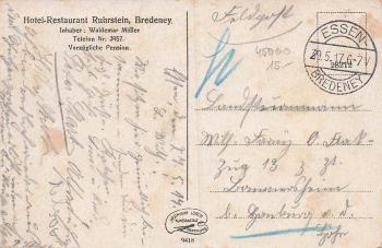 Essen Villa Huegel o Essen Bredeney 1917