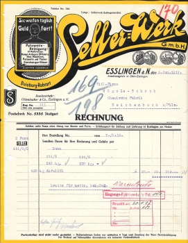 73728 Esslingen cleaning wool cleaning seller factory letterhead 1916