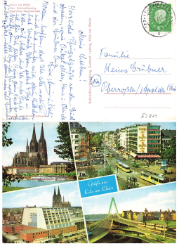 Euskirchen 31 (22c) country postmark on AK Cologne o Euskirchen Land May 13, 1961