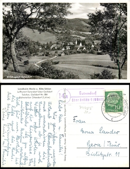 Eutendorf country postmark o 21.07.1956