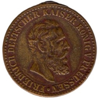 FRIEDRICH III. Deutscher Kaiser König von Preussen Lerne Leiden ohne zu Klagen Medaille 1888