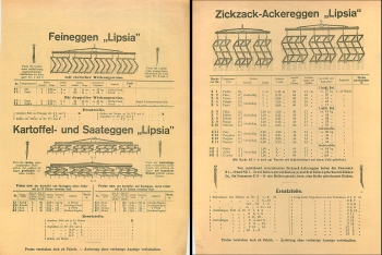 Fine harrows "Lipsia" agriculture advertising brochure around 1930