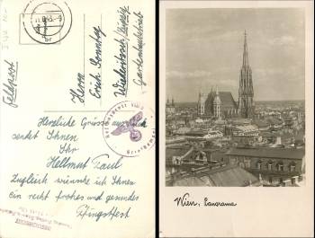 Field Post WWII Reserve Lazarett VIIIb o 11.6.43 Vienna