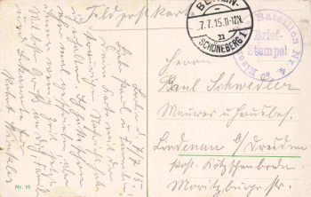 Berlin, Unter den Linden – Railway Battalion No. 4 (field post) – original vintage postcard, c. 1915