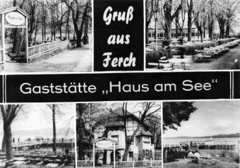 Ferch am Schwielowsee Gaststätte "Haus am See" alte Ansichtskarte o 1970