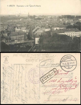 Telephone department 105 field post 11.6.1918 on AK Arlon