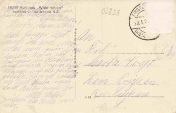 03238 Finsterwalde Heinrichsruh Hotel Waldfrieden o 1920