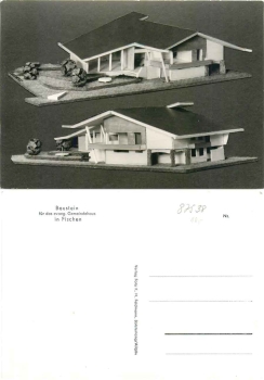 87538 Fischen Allgaeu building block donation card parish hall *ca.1960