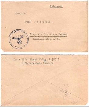 Fliegerhorstkommandantur E 2/IV Flugleitung Feldpost 2. WK Feldpostnummer L 38512