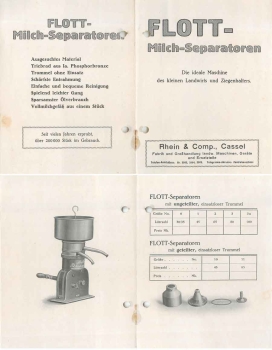 Flott Milch-Seperatoren für Ziegenhalter Kassel Werbeflyer um 1930