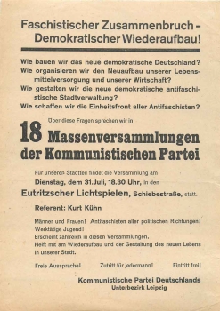 Leaflet of the Leipzig Communist Party, 1945