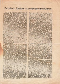 Leaflet on the Provisional Central Authority around 1848