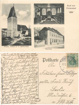 39443 Foerderstedt Pfarrhaus Kirche o 30.9.1915