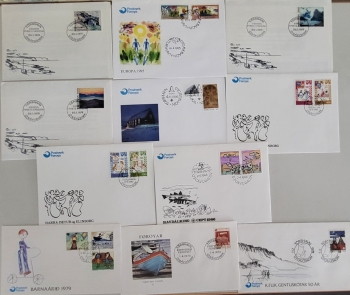 Faroe Islands Foroyar 11 first day covers FDC with special cancellation 1975 to 1996