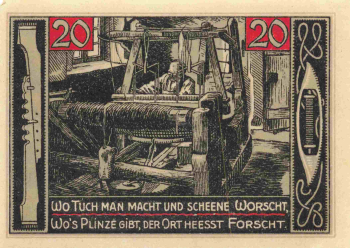 Forst Lausitz emergency money note, 1921