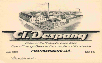 Frankenberg sa. Färberei Despang