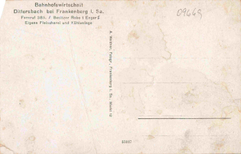 Dittersbach Frankenberg Sachsen Bahnhofswirtschaft * um 1930