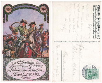 Frankfurt Main 17th German Federal Shooting Private Postal Stationery Day Stamp July 16, 1912