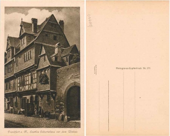 Frankfurt Main Goethe's birthplace * approx. 1925