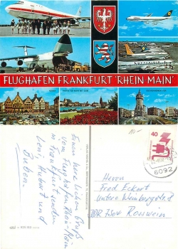 Frankfurt Rhein-Main Flughafen FlugzeugTWA und Loftleidir o 17.8.1977