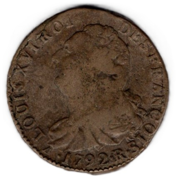 Frankreich 2 sols 1792 R françois Orléans
