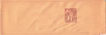 Frankreich Colonies Postes 2 Centimes Streifband Ganzsache um 1900