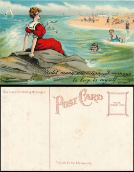 Frau im Badeanzug Bademode 1909