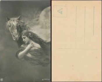 Frau mit Pferdekopf Serienkarte 1010/5, * ca.1910