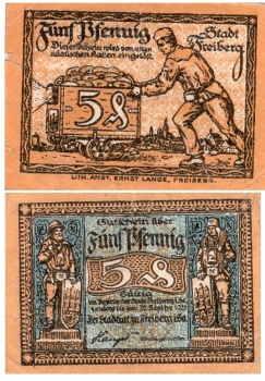 Freiberg Saxony 5 Pfennig emergency money 1920 mining