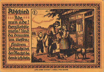 Freiberg Sachsen Notgeldschein Bergbau 75 Pfennig 1921