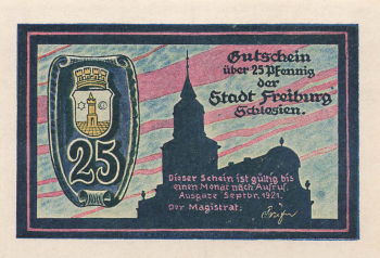 Freiburg Schlesien Świebodzice Notgeldschein 1921