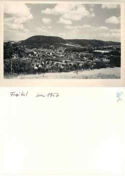 01705 Freital Blick zum Bahnhof Hainsberg Druckvorlage um 1957 