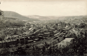 01705 Freital Hainsberg Bahnhofsgelände Gleisseite Verlag Hanich um 1956