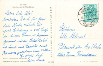 01705 Freital Siedlung  mit Windberg o 1961